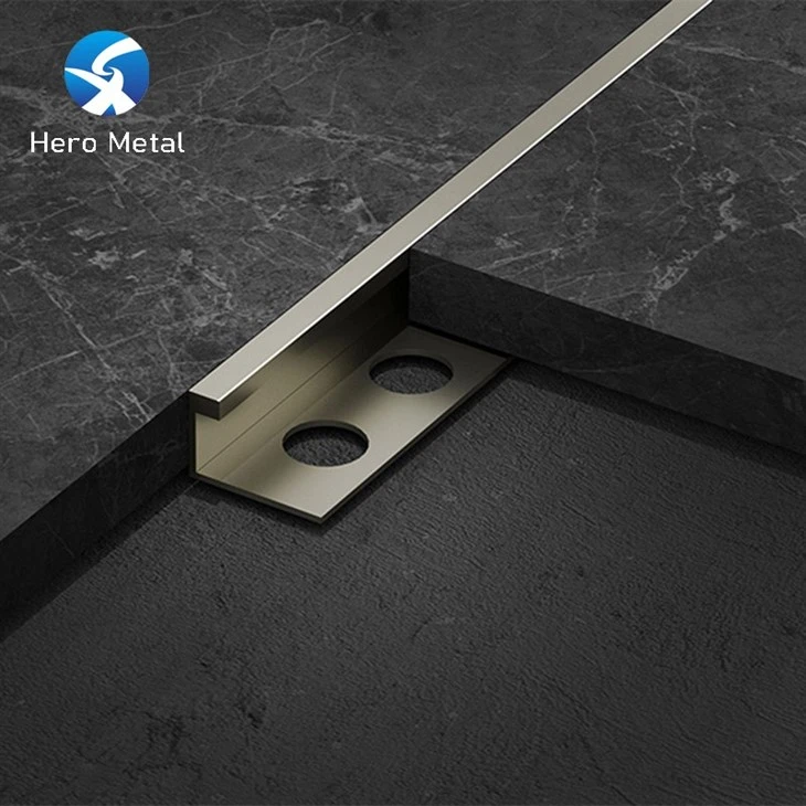 bronze L shape metal tile trim