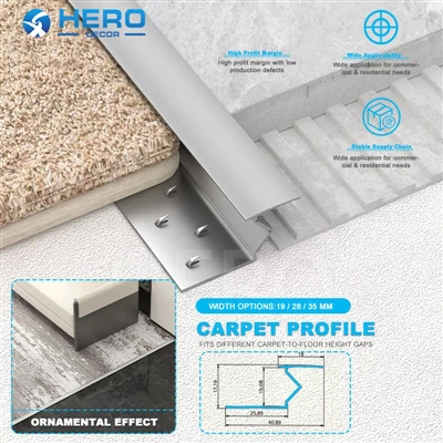 金属カーペットのトリムエッジをコンクリートに取り付ける方法