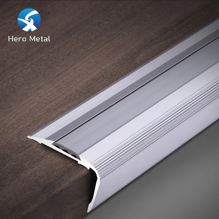 Non Slip Aluminium Stair Nosing With Black Rubber Insert best