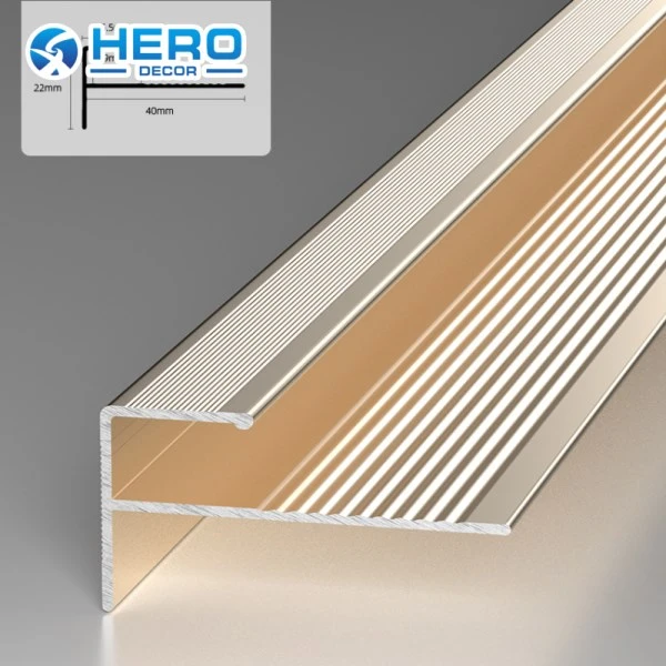 aluminum F-shaped stair nosing anti slip trim aluminum F-shaped stair nosing anti slip trim